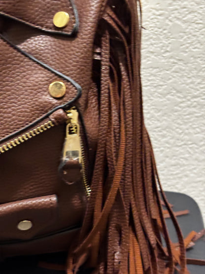Brown Moto Jacket Handbag/Backpack