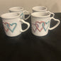 Mary Kay We hite Pink Purple and Blue Trio Heart Mugs set of 4