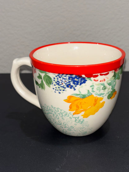 Pioneer Woman floral and Red Rim Mug