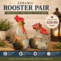 Ceramic Rooster Pair