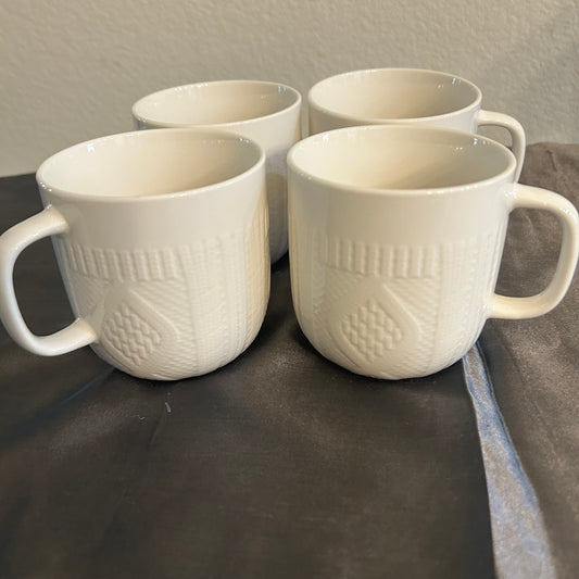 White Sweater Mug Set (4 count) 12oz