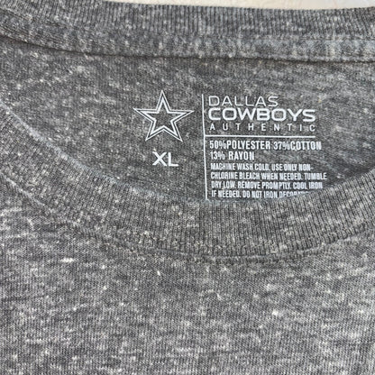 Authentic Dallas Cowboys XL Gray Short Sleeve T Shirt NWT
