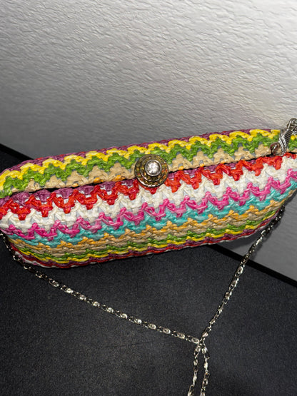 Miztique Multicolor Shoulder Handbag with Silver Chain Strap