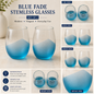 Aqua Blue Stemless Wine Glasses set of 2