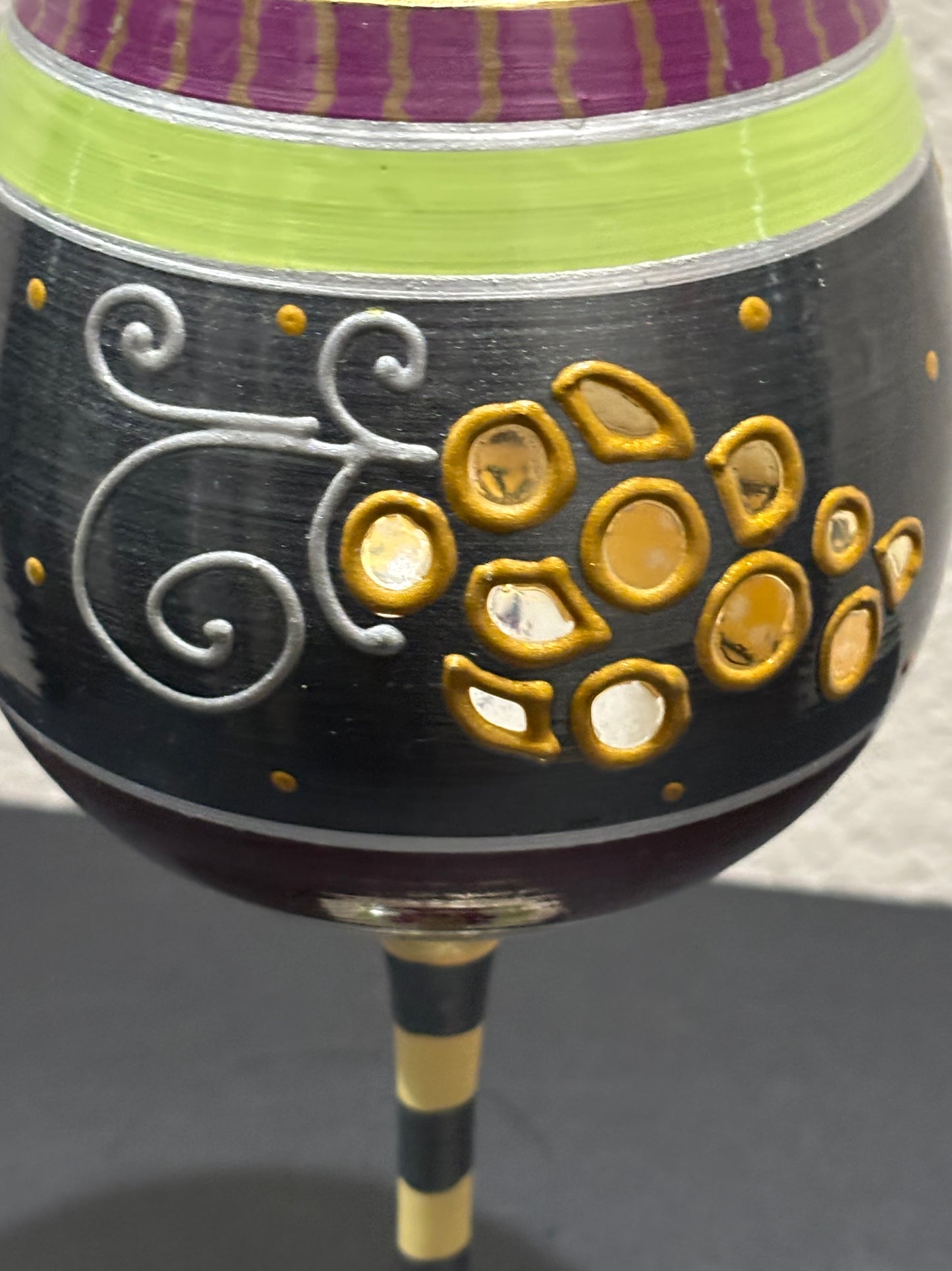 Wine Time Hand-painted Drinking glass