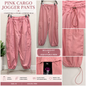 Pink Cargo Jogger Pants  size Medium