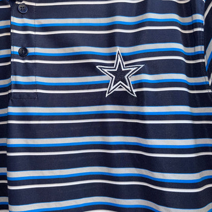 Authentic Dallas Cowboys Blue & White Stripe Men’s XL Polo Shirt