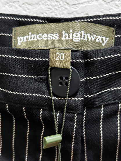 Prince Highway Women’s Black White Pinstriped Wide Leg Trousers size 20