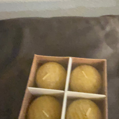 Candles sphere shaped unscented set of 4
