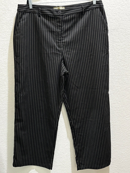 Prince Highway Women’s Black White Pinstriped Wide Leg Trousers size 20