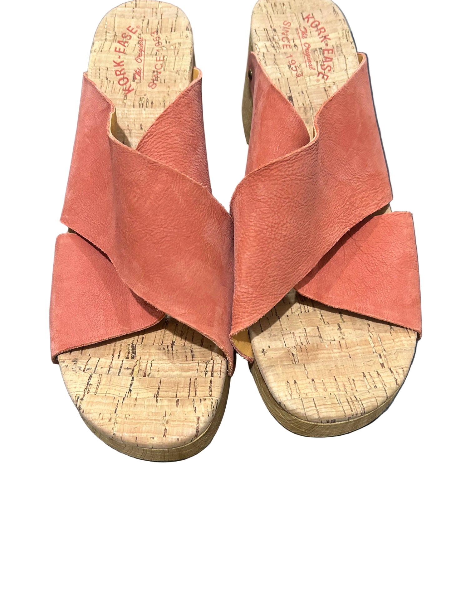 Kork Ease Women’s Apricot Sued Leather Heel Sandals size 10
