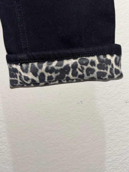 EST. 1946 Denim Black with Leopard Pattern Accent size 16