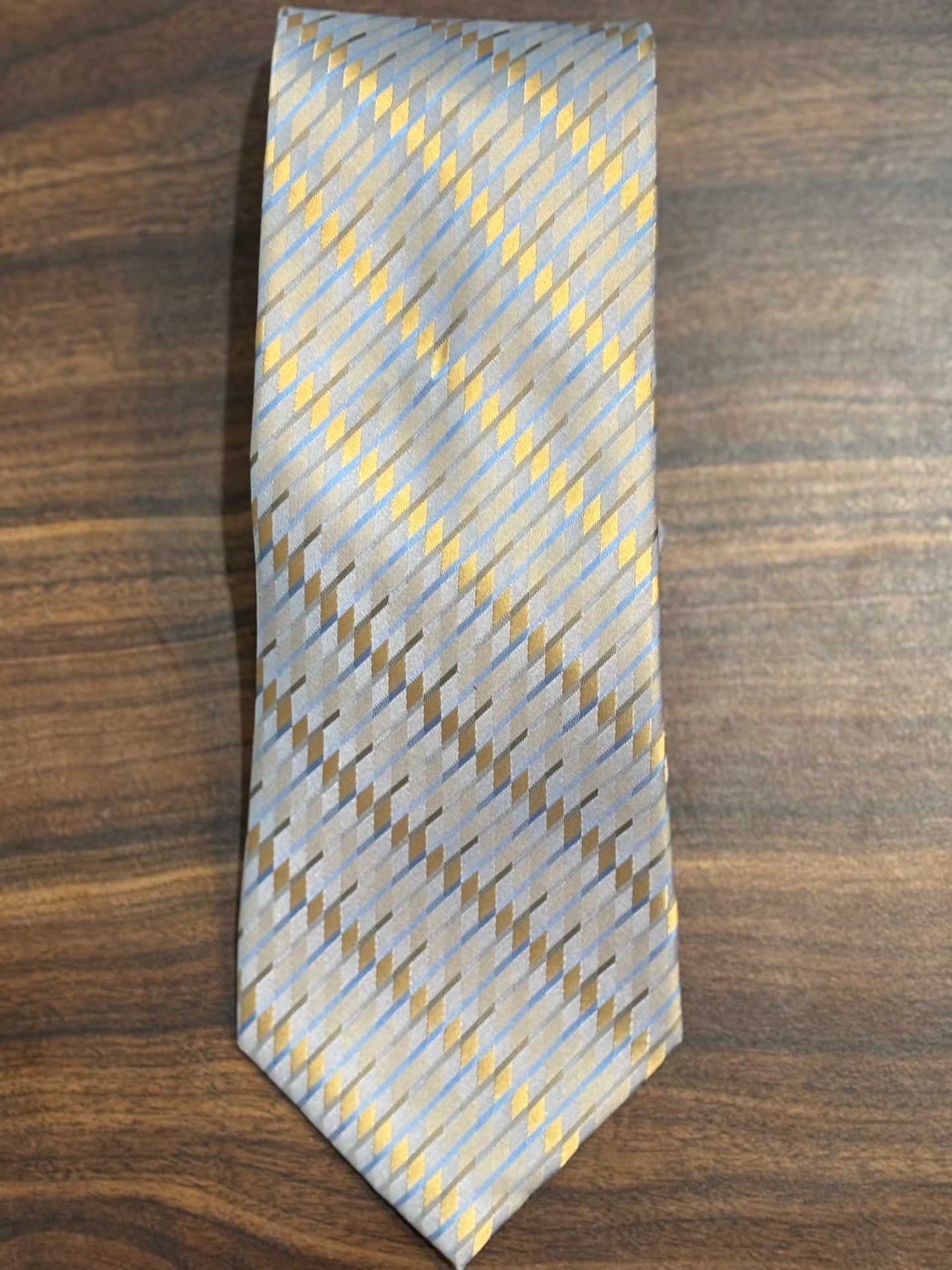 Van Heusen Multi-Colored Gray GoldTie 58” 100% Silk