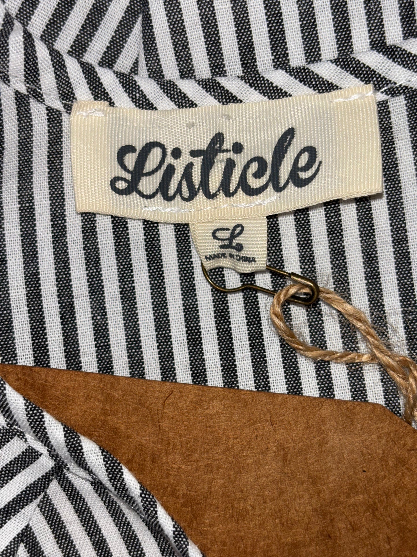 Listicle Women’s Striped Ruffle Blouse size Large