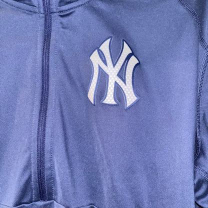 NY Yankees Nike dry fit 1/4 Zip Blue Long Sleeve Pull Over size large