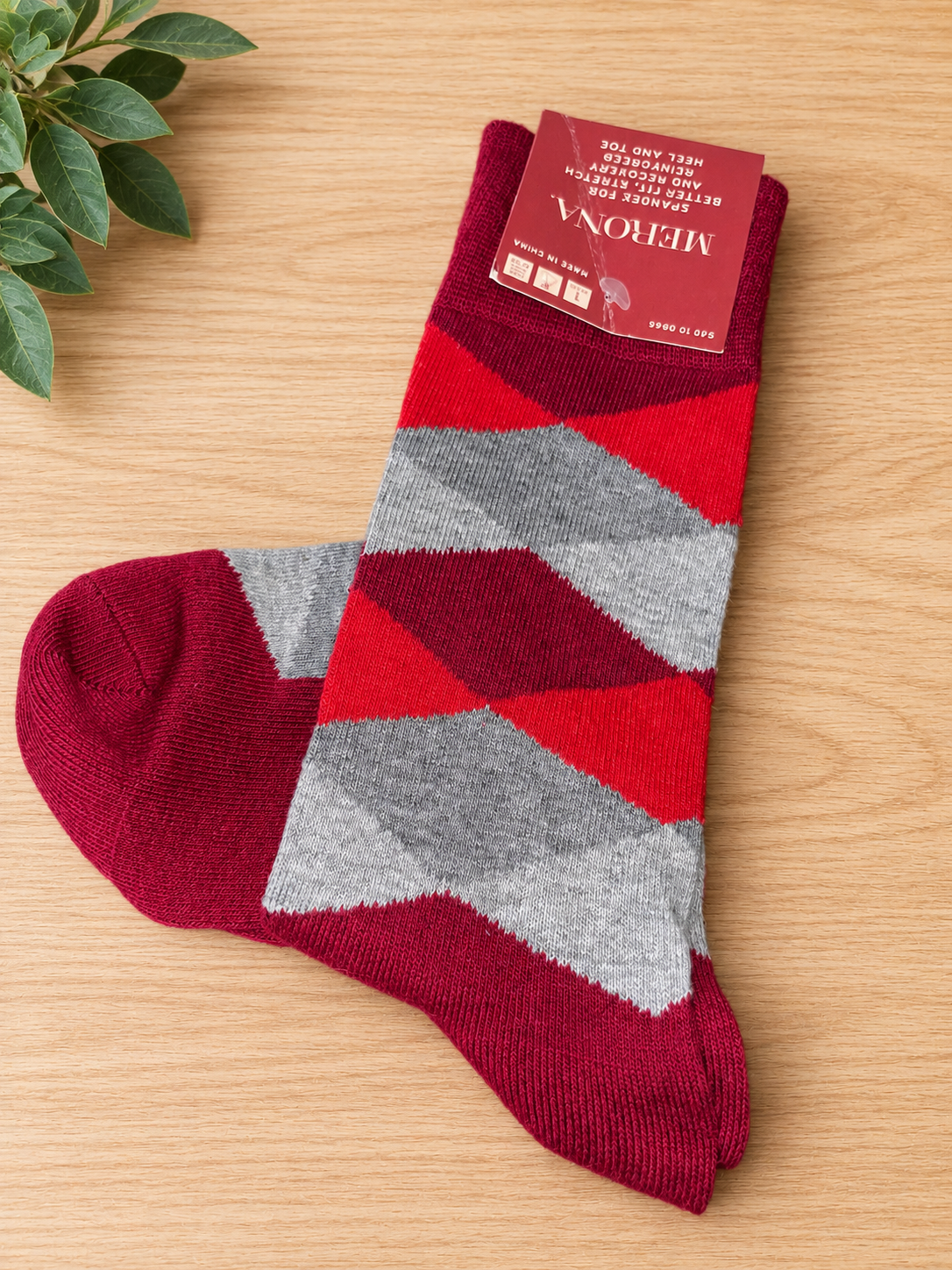 Burgundy Argyle Socks by Merona