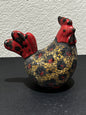 Red Gold Black Ceramic Rooster. 6in Tall
