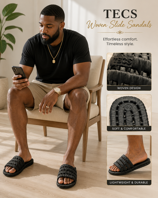 Men’s Black Sliders by TEC size 13/14