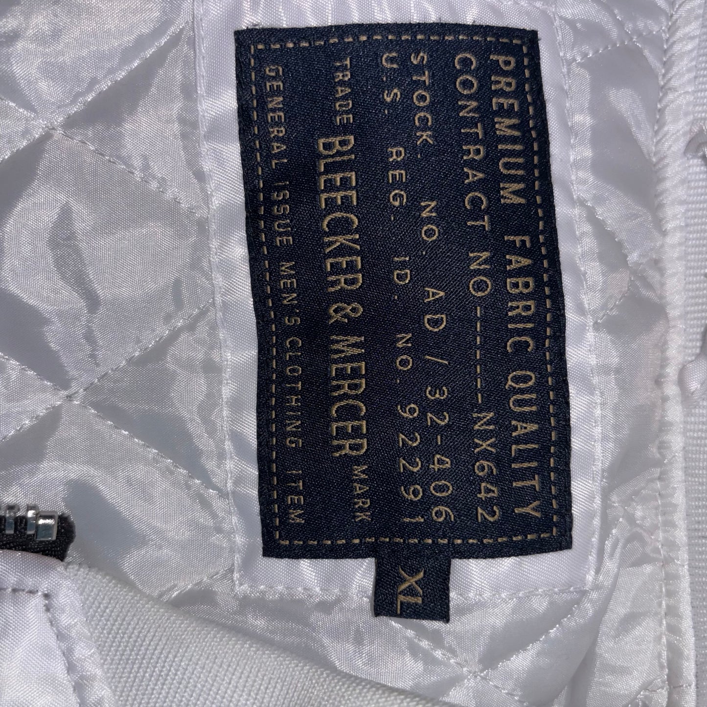 White bomber jacket, embroidered hip-hop characters men’s XL NWT