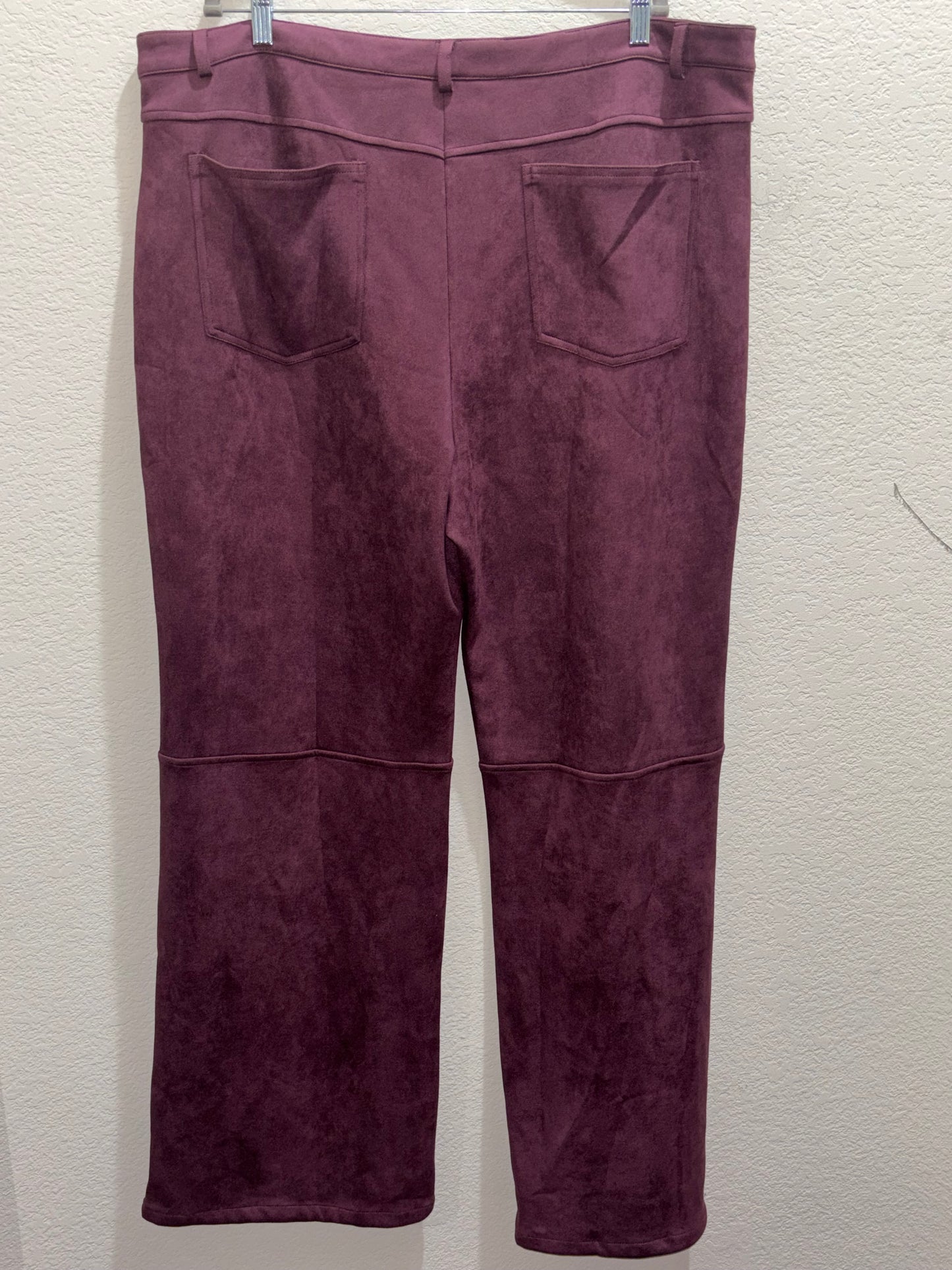 Maroon Faux Suede Wide Leg Pants Women’s Size 2X by Fashion Nova
