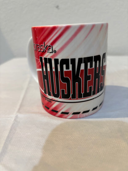 Nebraska Huskers Red & White Mug
