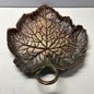 Brown Metal Leaf Trinket Dish