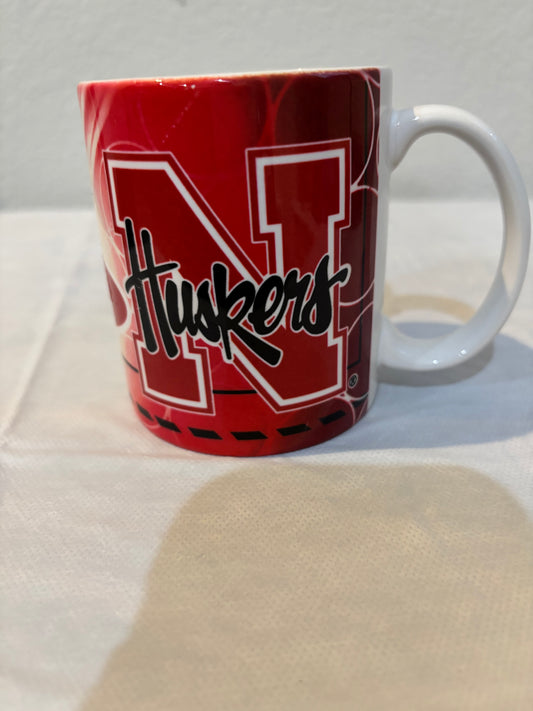 Nebraska Huskers Red & White Mug