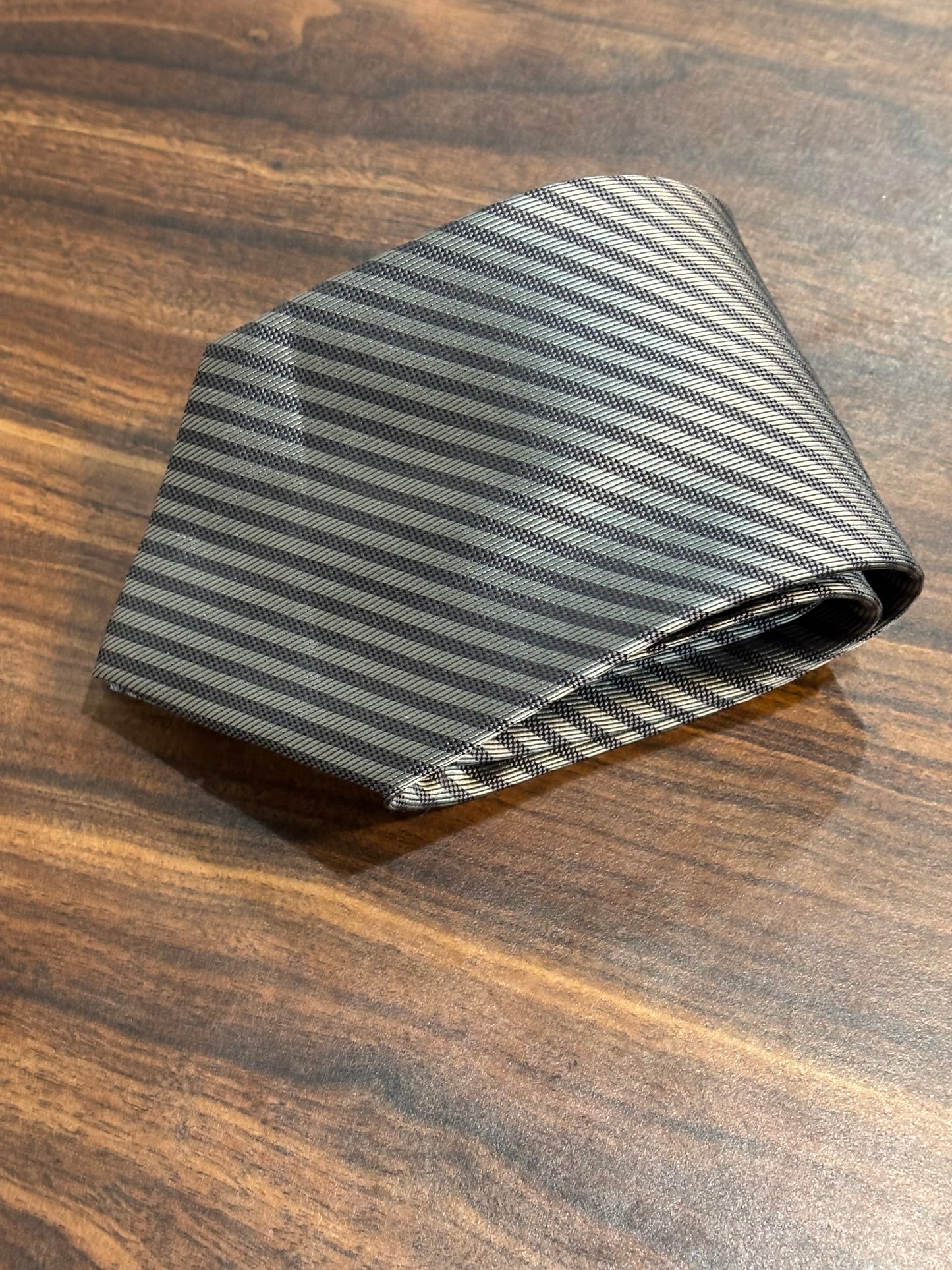 Twinhill Stain Resistant Gray Striped Tie 100% Silk 57”
