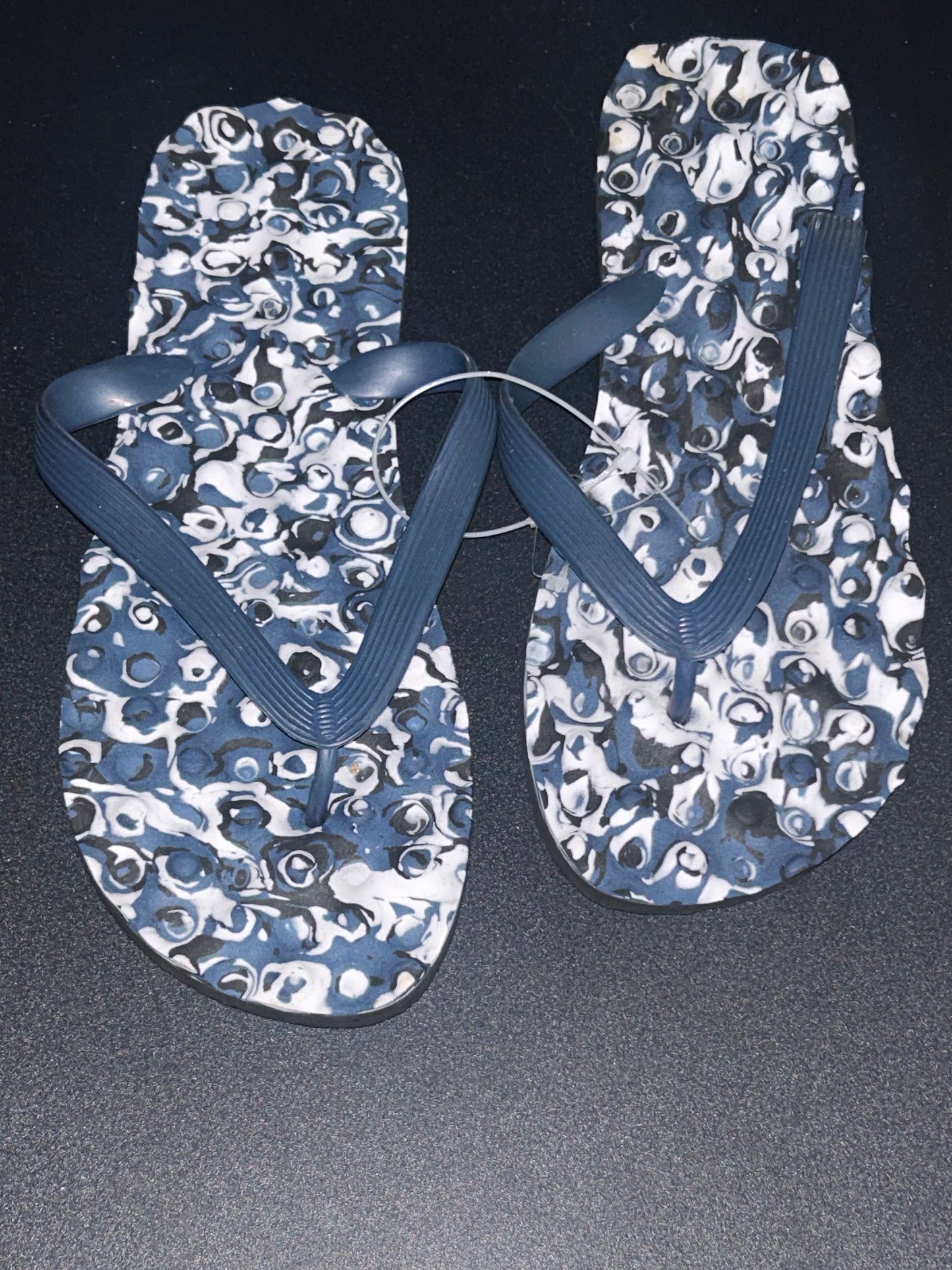 Blue White Womens Flip Flops size 43(9.5-10)