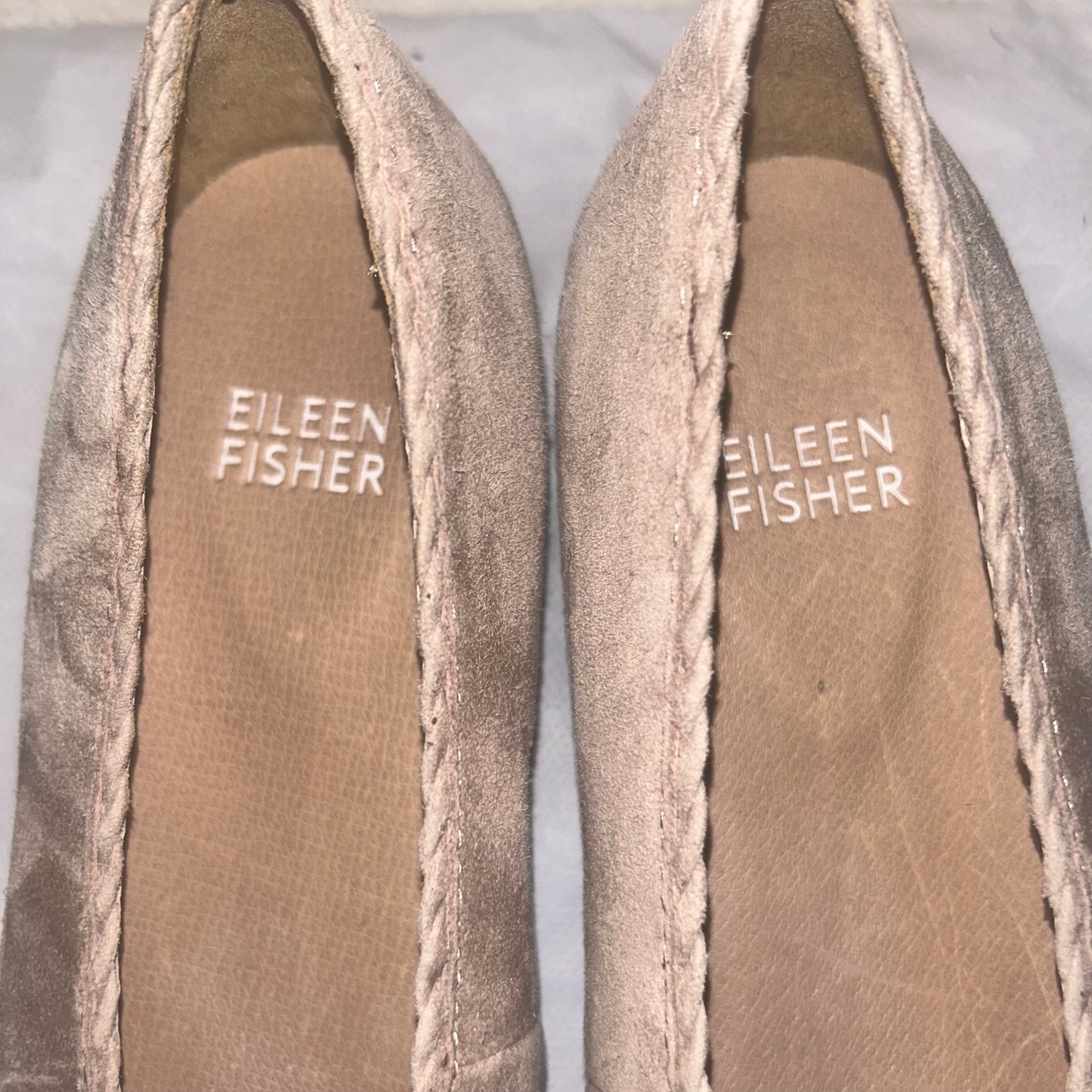 Eileen Fisher suede taupe flats women’s size 5 NWOT