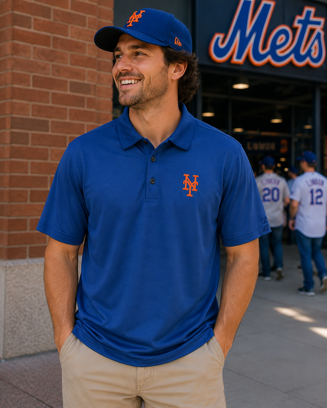 New York Mets Blue Polo Shirt Men’s Large