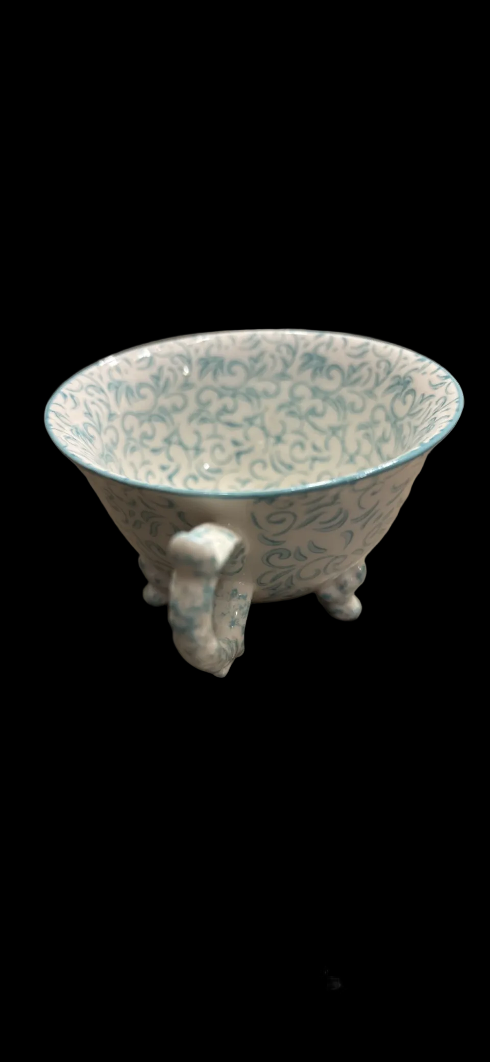 Anthropology Blue and White Footed Tea/Coffee Cup