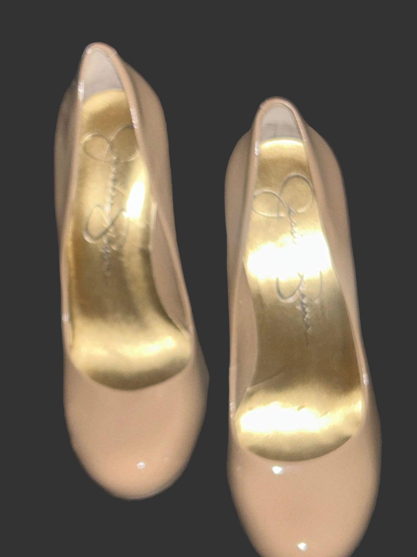 Jessica Simpson Tan Round Toe Leather Heels size 7.5