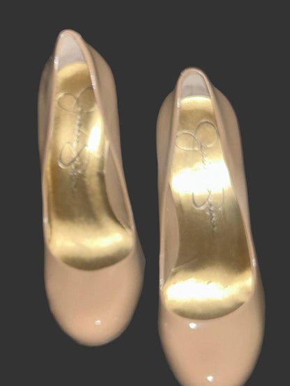 Jessica Simpson Tan Round Toe Leather Heels size 7.5