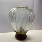 Glass Balloon Shaped Vase With Rustic Pedestal Base