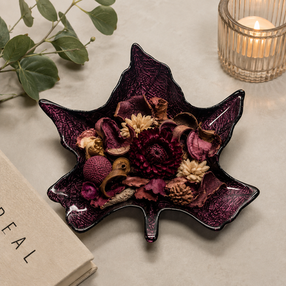 Iridescent Purple Maple Leaf Trinket/Candy Dish