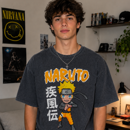 Anime Naruto Gray T-Shirt Size Large