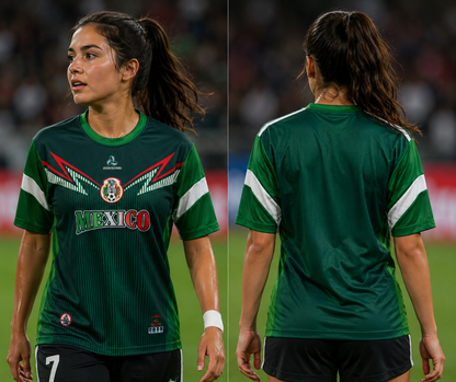 Mexico, national team style green soccer/ futbol unisex jersey shirt