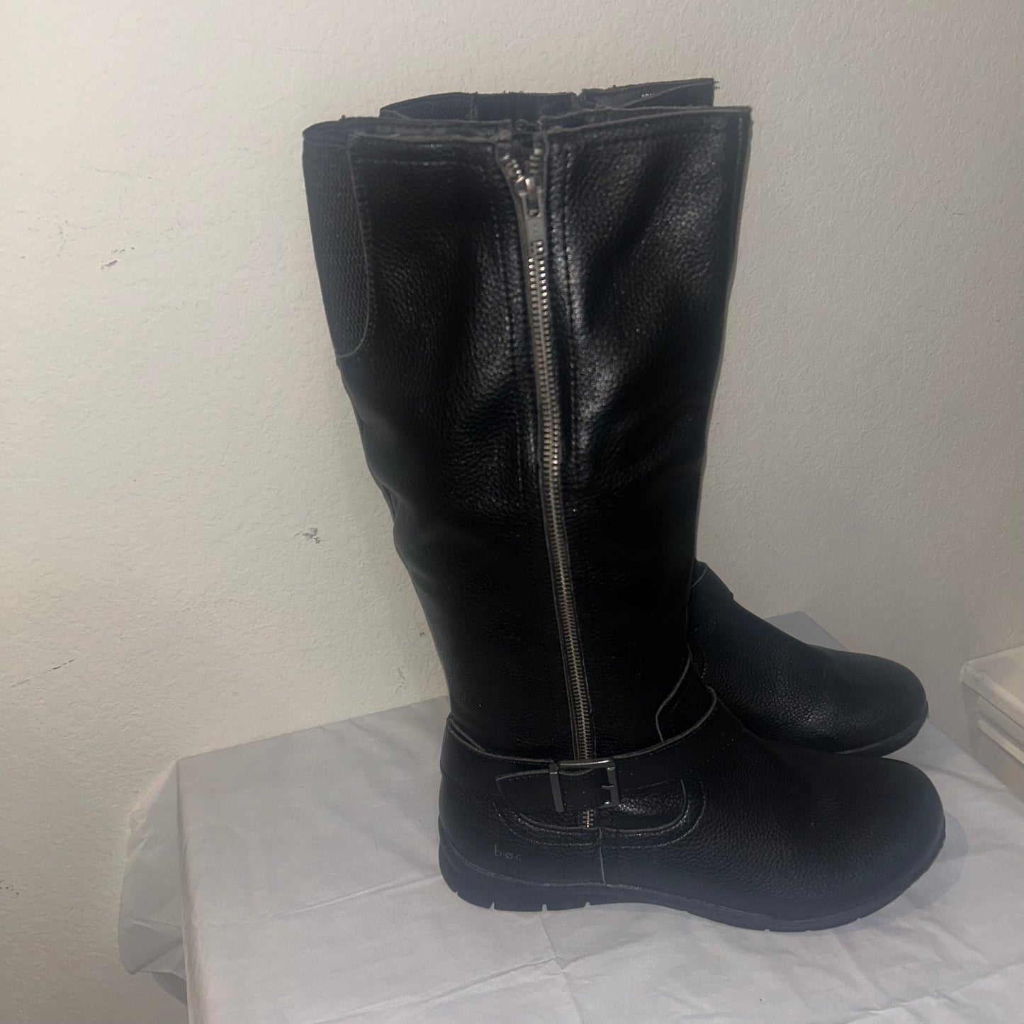 BOC knee high black vegan leather boots women’s  size 10