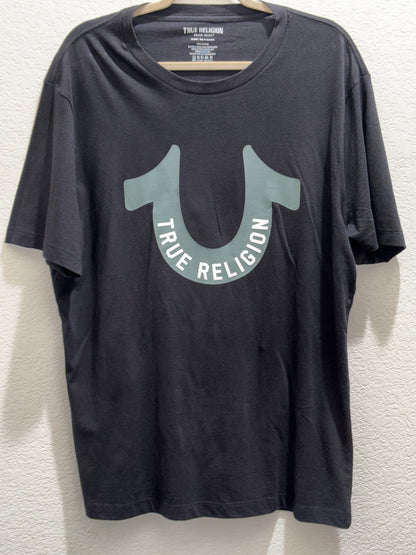 True Religion, black short sleeve T-shirt, size 2XL