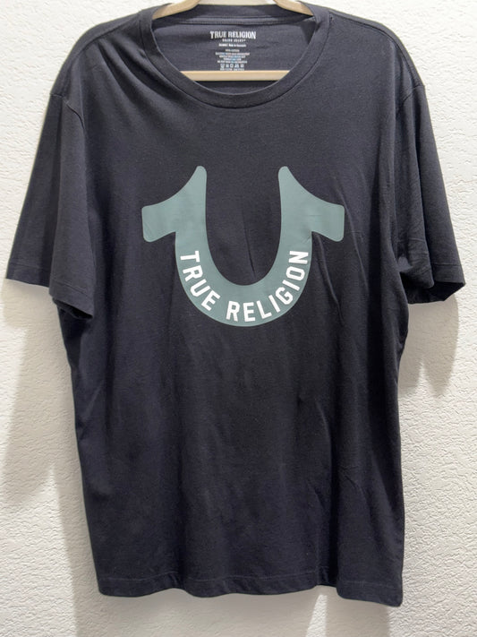 True Religion, black short sleeve T-shirt, size 2XL