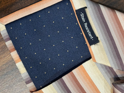 Dockers Stain Resistant Cream Multicolored Striped Tie 58” 100% Silk