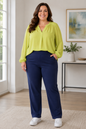 Blue Ponte Straight Leg Pants Women’s 2XL by Worthington