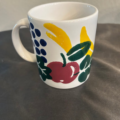 Mug White with Colorful Fruit Design 8oz