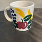 Mug White with Colorful Fruit Design 8oz
