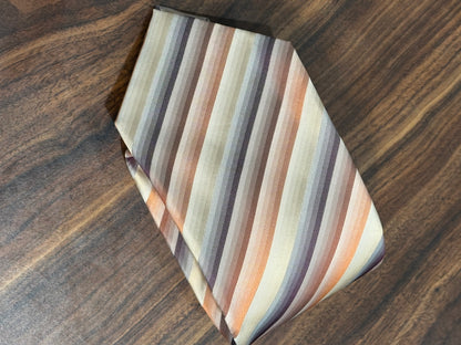 Dockers Stain Resistant Cream Multicolored Striped Tie 58” 100% Silk