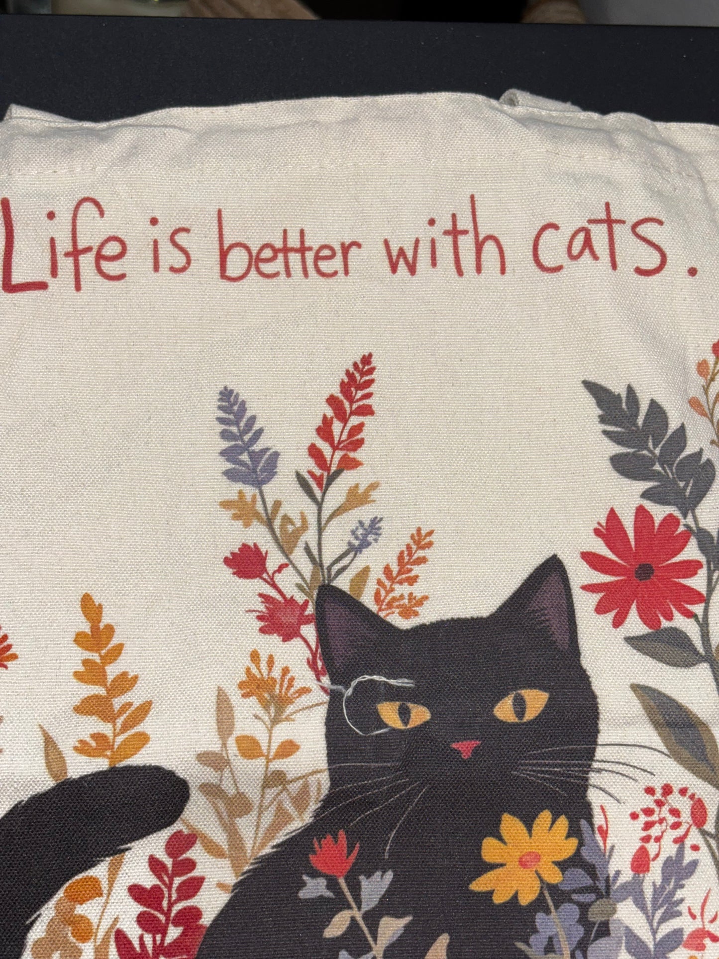 Cat Themed Canvas Tote Bag