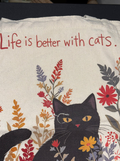Cat Themed Canvas Tote Bag