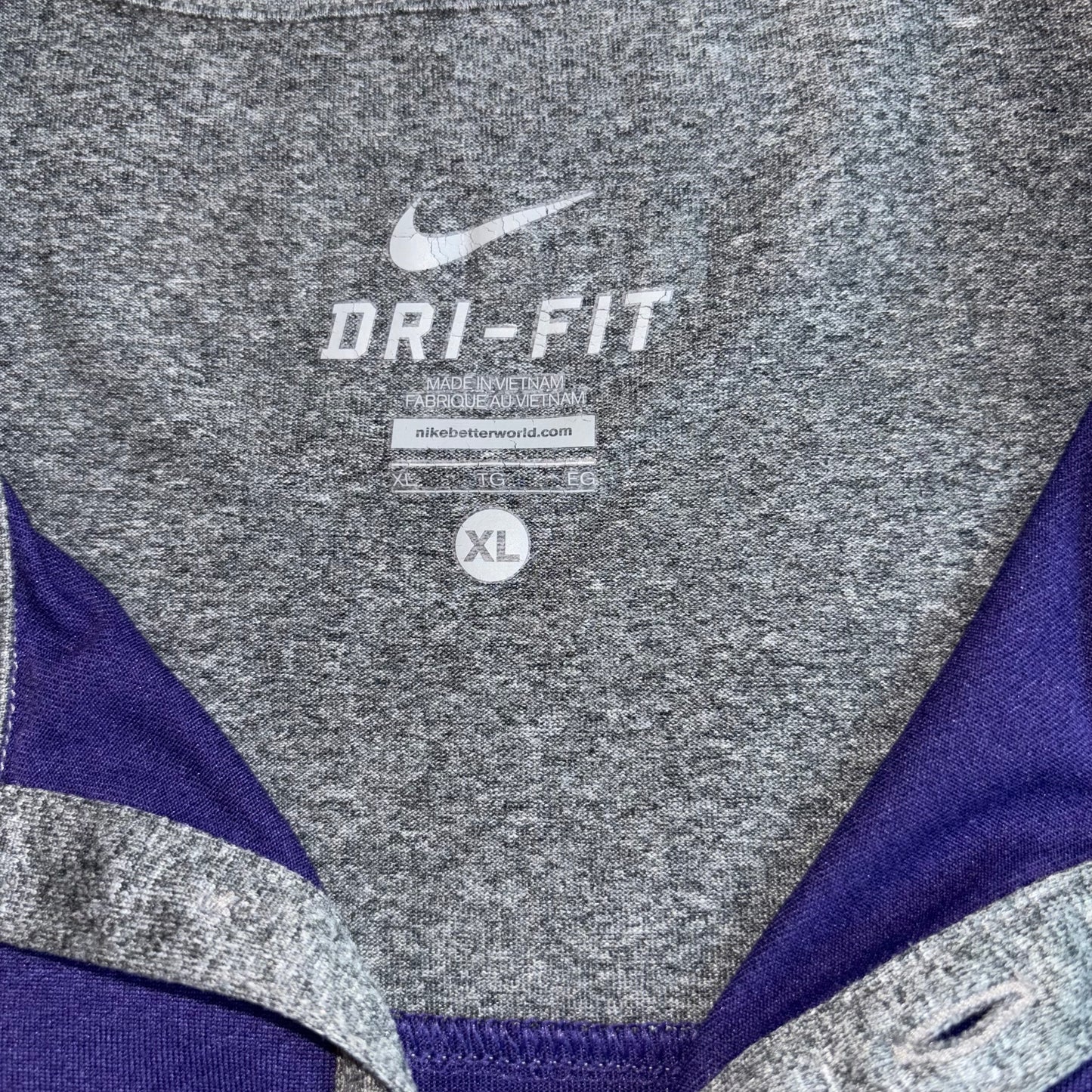 Texas Christian University (TCU) ￼Purple & Gray Nike Dri-Fit Shirt