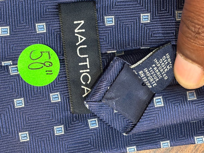 Nautica Blue Tie 100% Silk 58”